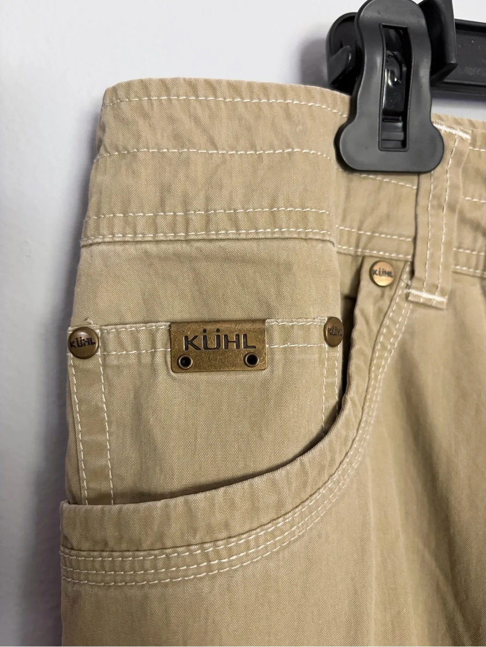 Kuhl Revolvr Pants Mens 34x34 Tan Hiking Outdoors Vintage Patina Dye Cell Pocket